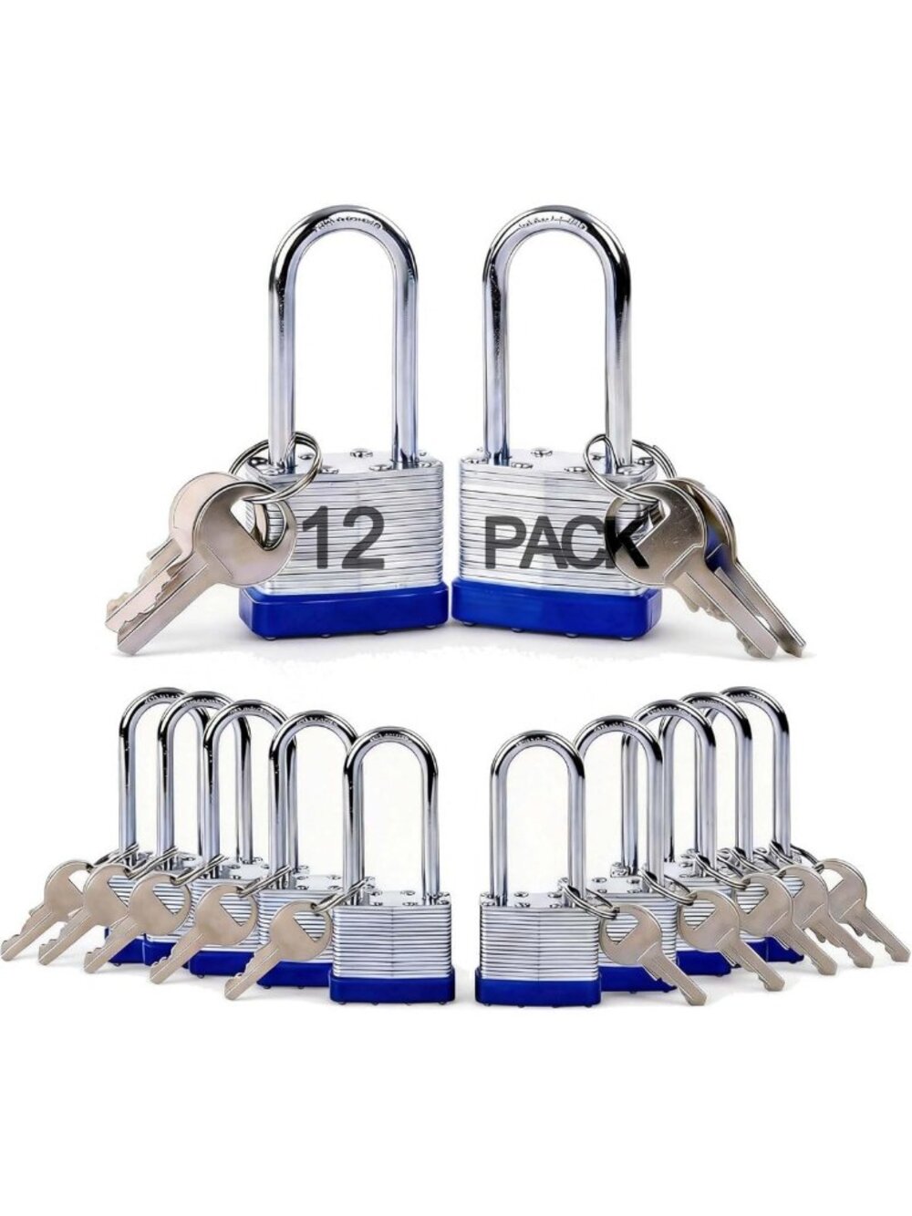 Heavy Duty Outdoor Padlock - Keyed-Alike, 2-3/8" Extra Long Shackle, Secure